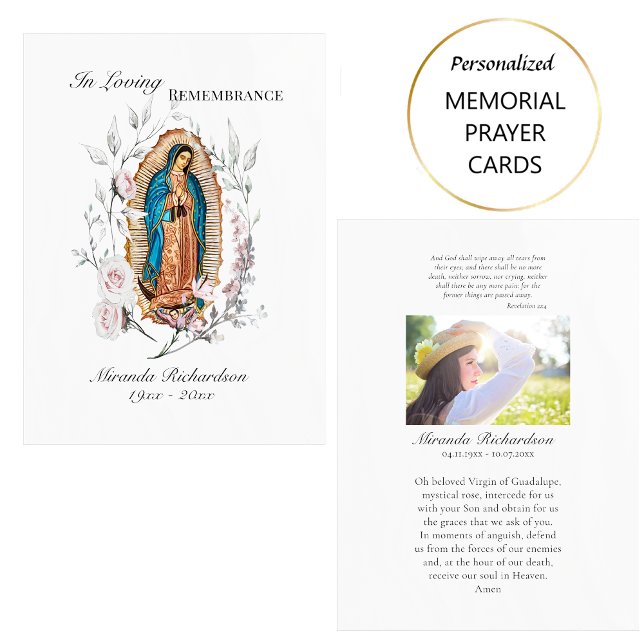 Placement Carte de prière funéraire Notre-Dame de Guadalupe (Créateur téléchargé)