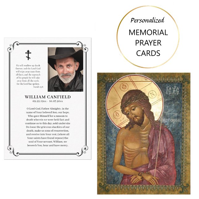 Placement Carte de prière funéraire orthodoxe de photo minim (Créateur téléchargé)
