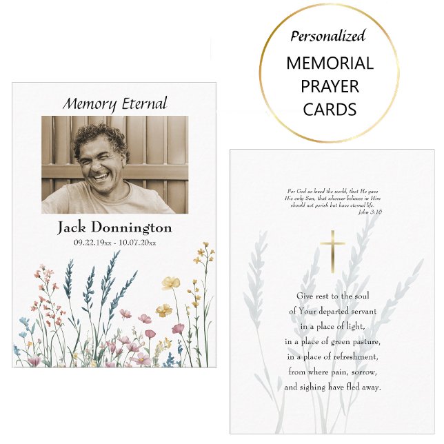 Placement Carte de prière funéraire orthodoxe fleur sauvage  (Créateur téléchargé)