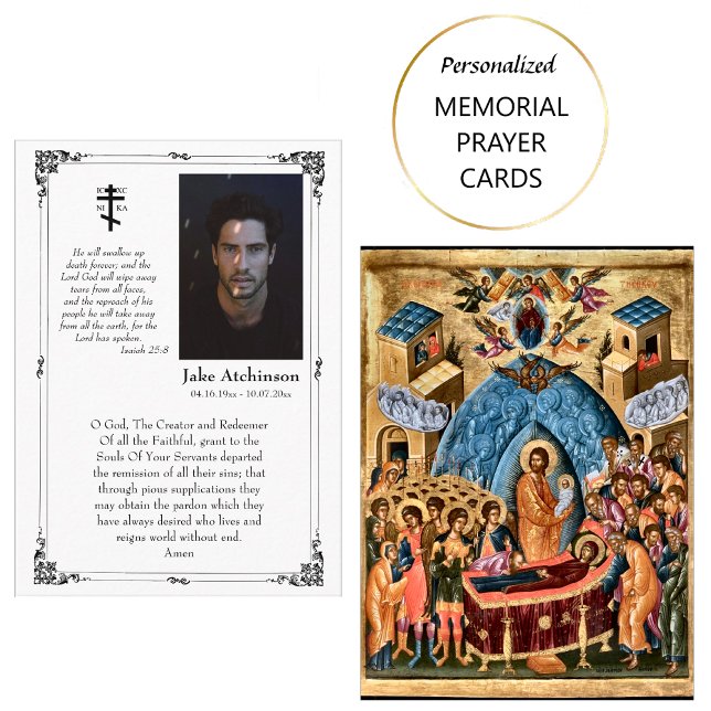 Placement Carte de prière funéraire orthodoxe simple et élég (Créateur téléchargé)