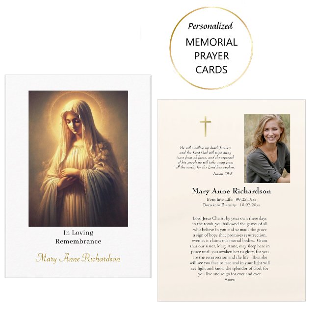 Placement Carte de prière mémorielle catholique romaine de l (Créateur téléchargé)