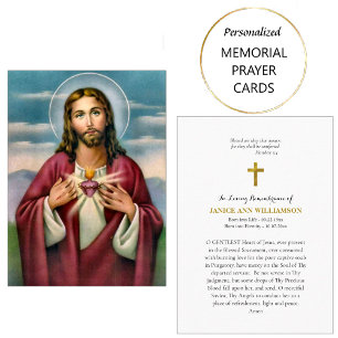 Placement Carte de prière mémorielle du Sacré-Cœur de Jésus-