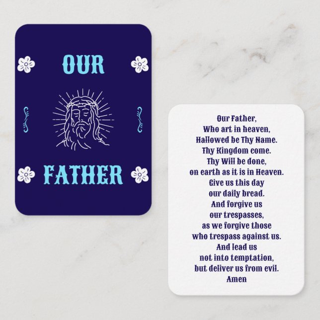 Placement Carte de prière Notre Père – Langage traditionnel (Devant / Derrière)