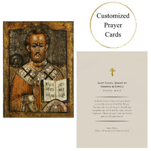 Placement Carte de prière orthodoxe de l'évêque Saint-Tikhon