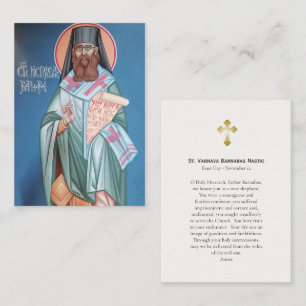 Placement Carte de prière orthodoxe de Saint Varnava Barnaba