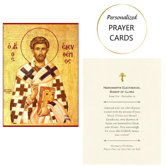 Placement Carte de prière orthodoxe du hiéromartyr St. Eleut (Créateur téléchargé)