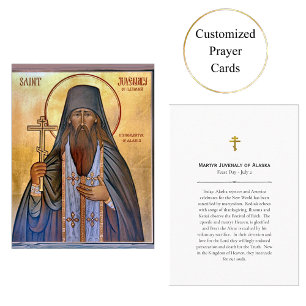 Placement Carte de prière orthodoxe Martyr Juvenaly d'Alaska