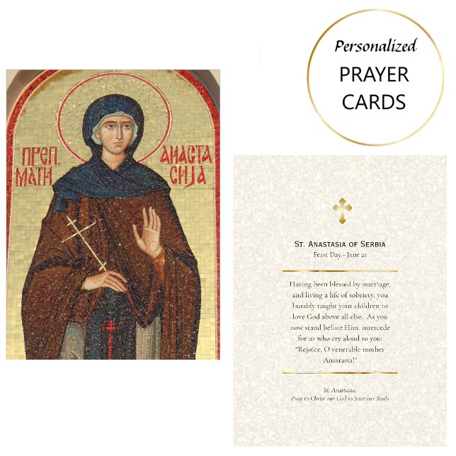 Placement Carte de prière orthodoxe Saint Anastasia de Serbi (Créateur téléchargé)