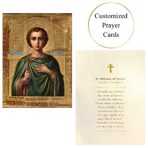 Placement Carte de prière orthodoxe Saint-Boniface de Tarsus