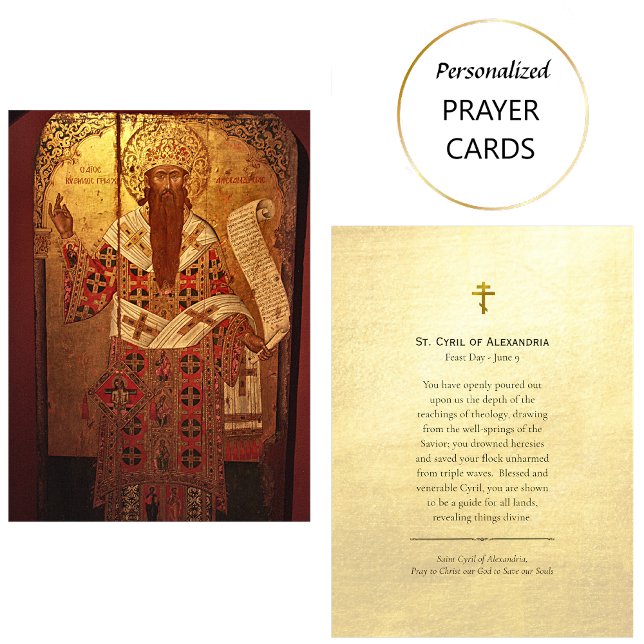 Placement Carte de prière orthodoxe Saint-Cyrille d'Alexandr (Créateur téléchargé)