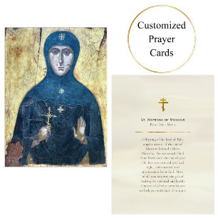Placement Carte de prière orthodoxe St Matrona de Moscou