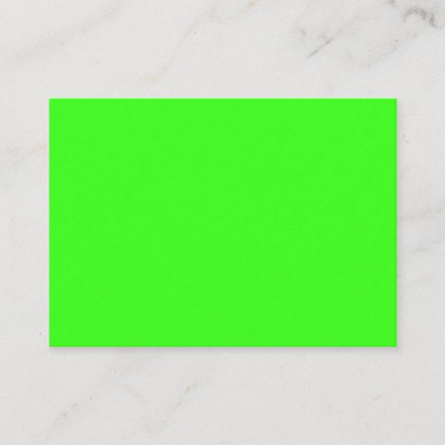 Placement Carte de Repas Plate Vert Néon – Personnalisable (Devant)