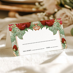 Placement Carte de repas vintage Rose Mariage Choice Place
