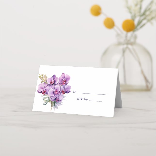 Placement Carte de Repérage de Table Invité Orchidée Violett (Devant)