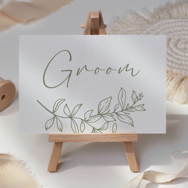 Placement Carte de réservation de mariage fleur boho sauge (Créateur téléchargé)