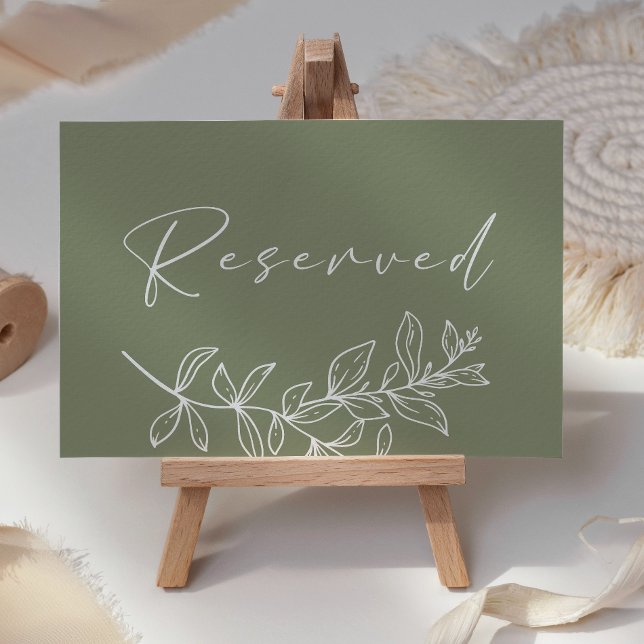Placement Carte de réservation de mariage fleur boho sauge (Créateur téléchargé)