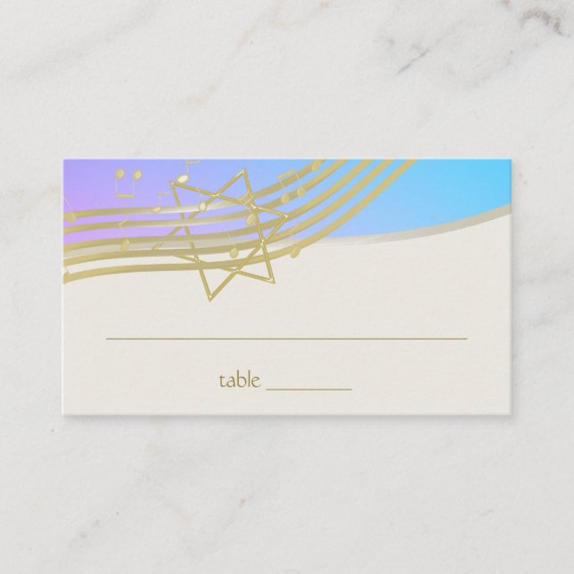 Placement Carte de siège Bat mitzvah de musique (Devant)