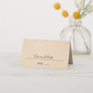 Placement Carte de siège classique - papier kraft
