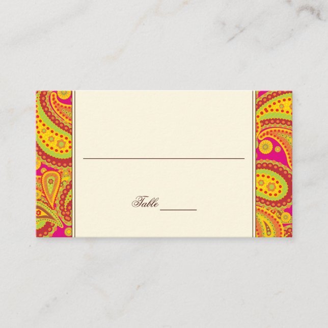 Placement Carte de siège de la table de Motif Rich Gold Pais (Devant)