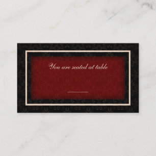 Placement Carte de siège de table de mariage rouge et noire 