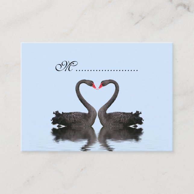 Placement Carte de siège de table Romancing Swans Mariage Se (Devant)