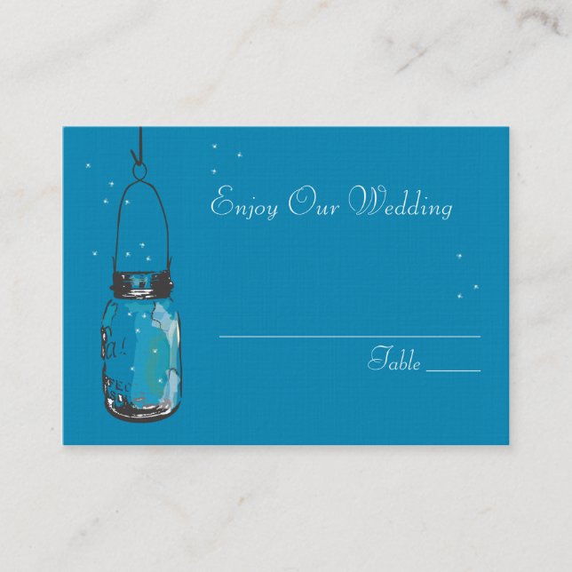 Placement Carte de siège d'escorte lucioles & Mason Jar (Devant)