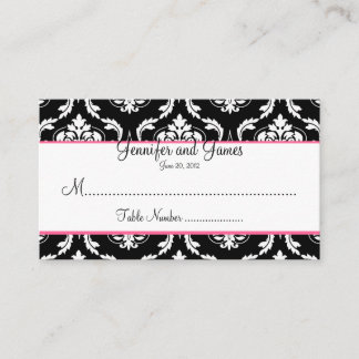Placement Carte de siège élégante Mariage damassé Table