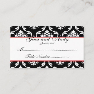 Placement Carte de siège Mariage damassé élégante