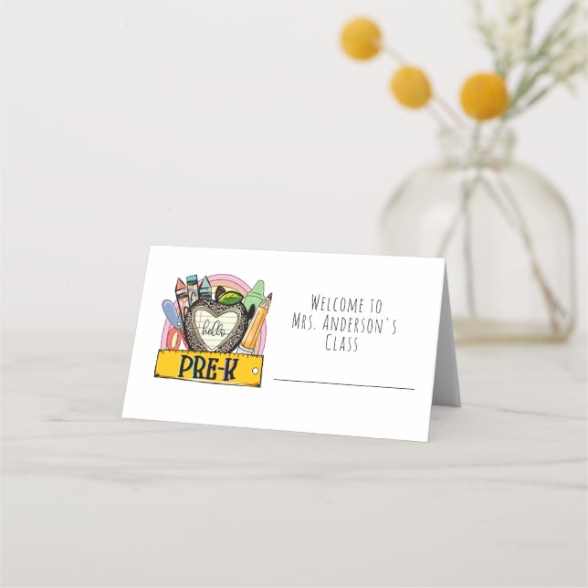 Placement Carte de siège pour classe de maternelle pré-K (Devant)