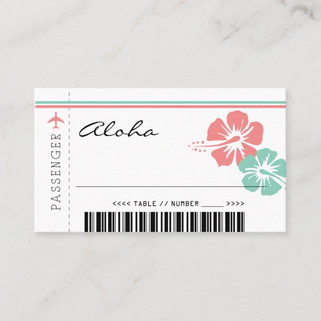Placement Carte de siège pour les fleurs d'Hibiscus vert de  (Devant)