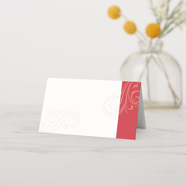 Placement Carte de siège rouge, Collection Mariage Caroline (Devant)