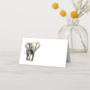 Placement Carte de table aquarelle éléphant mignon