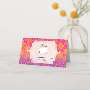 Placement Carte de table arabe marocaine aux couleurs vives