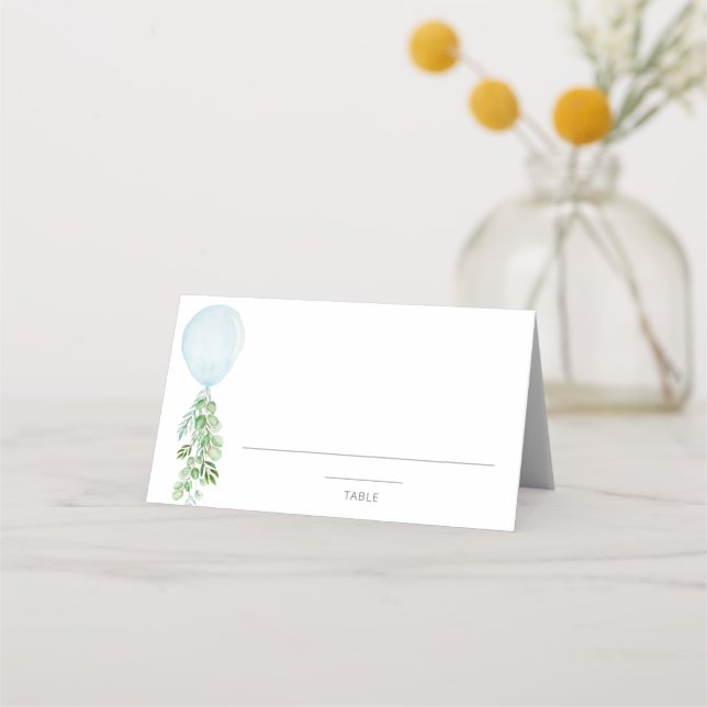 Placement Carte de table Baby Shower Ballon Bleu (Devant)