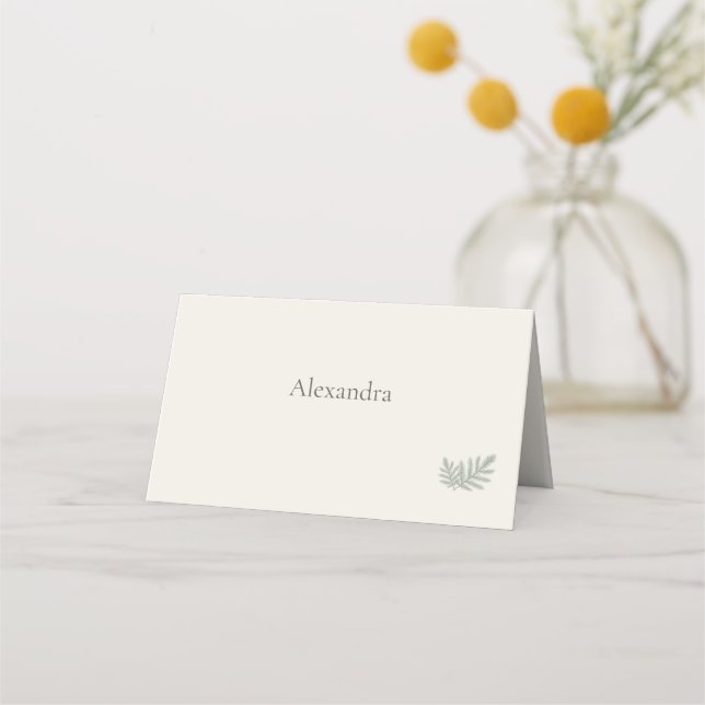 Placement Carte de table botanique Evergreen pour dîner  (Devant)