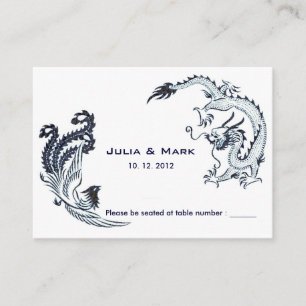 Placement Carte de table chinoise Dragon-Phoenix moderne Mar