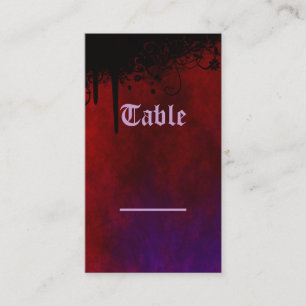 Placement Carte de table de coeur gothique