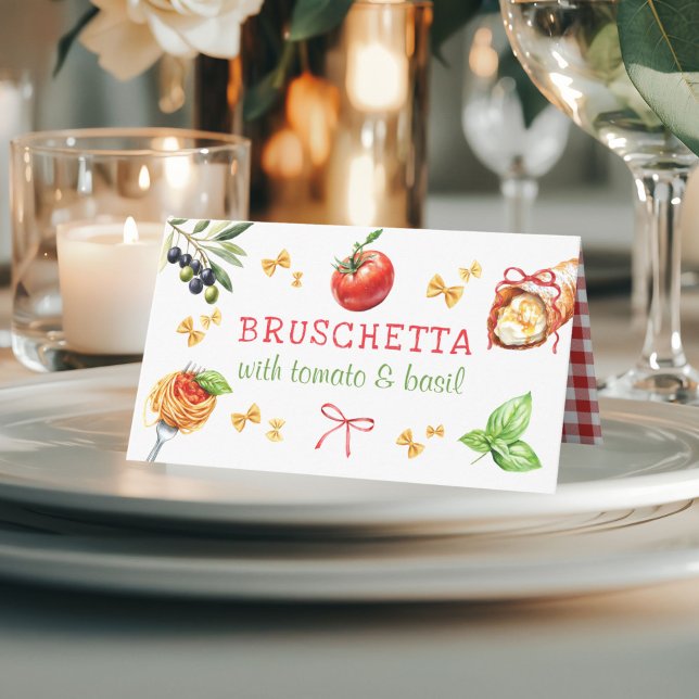 Placement Carte de table de fête pour la nourriture italienn (Elegant Holy Cannoli Party Table Place Cards)