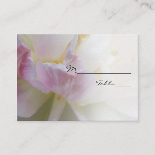 Placement Carte de table de mariage à fleurs de tulipes rose (Devant)