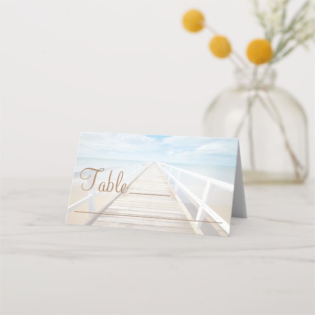 Placement Carte de table de mariage à l'aquarelle sur la pla (Devant)