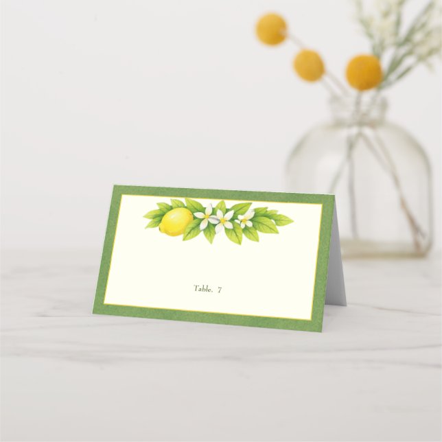 Placement Carte de table de mariage Citrus Garden Orange & L (Devant)