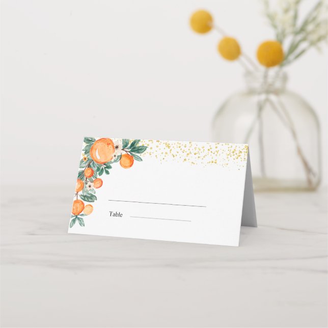 Placement Carte de table de mariage Citrus Oranges (Dos)