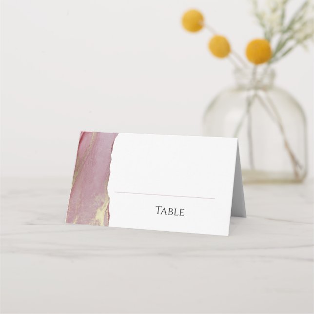 Placement Carte de table de mariage Dusty Pink Viva Magenta (Devant)
