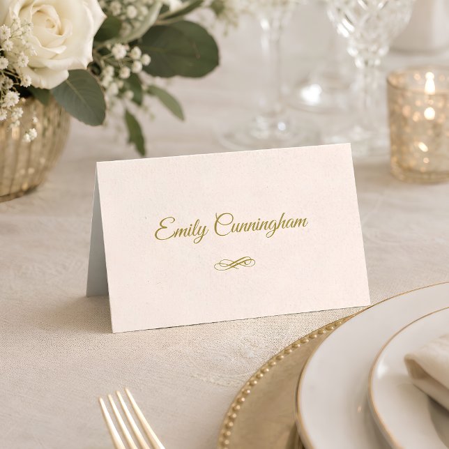 Placement Carte de table de mariage élégante à l'écriture do (Elegant Gold Script Wedding Place Card)