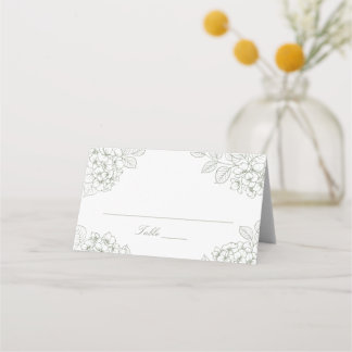 Placement Carte de table de mariage élégante aux hydrangeas 