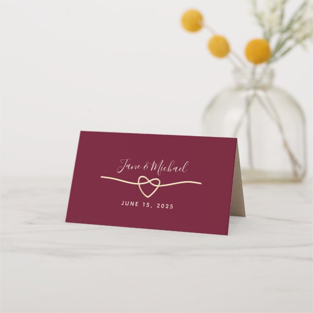 Placement Carte de table de mariage en Bourgogne à écriture  (Dos)