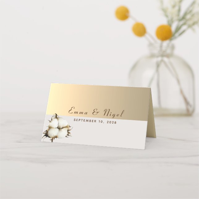 Placement Carte de Table de Mariage en Or Moderne (Dos)