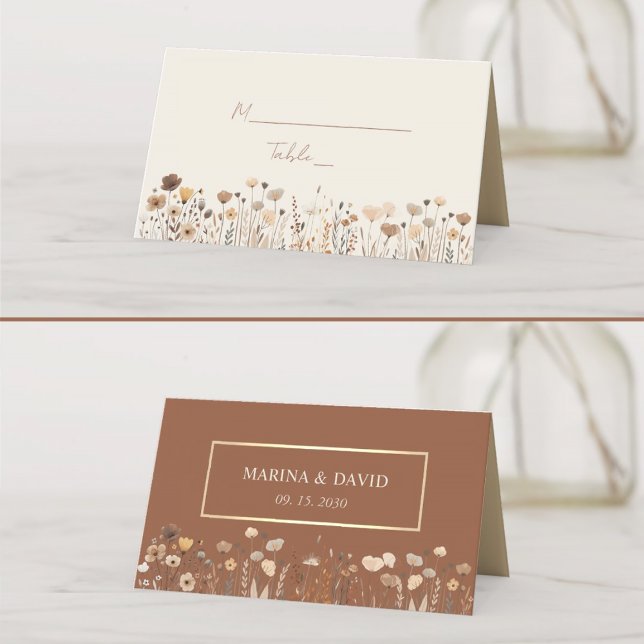 Placement Carte de table de mariage en terre cuite bohème (Créateur téléchargé)