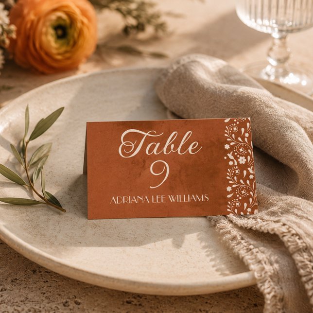 Placement Carte de table de mariage en terre cuite de Talave (Créateur téléchargé)