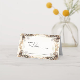 Placement Carte de table de mariage floral bohème élégant vi